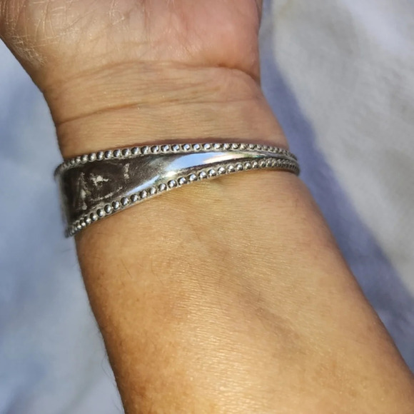 Handmade 80s Silver spoon Artisan bracelet - Picture 6 of 11